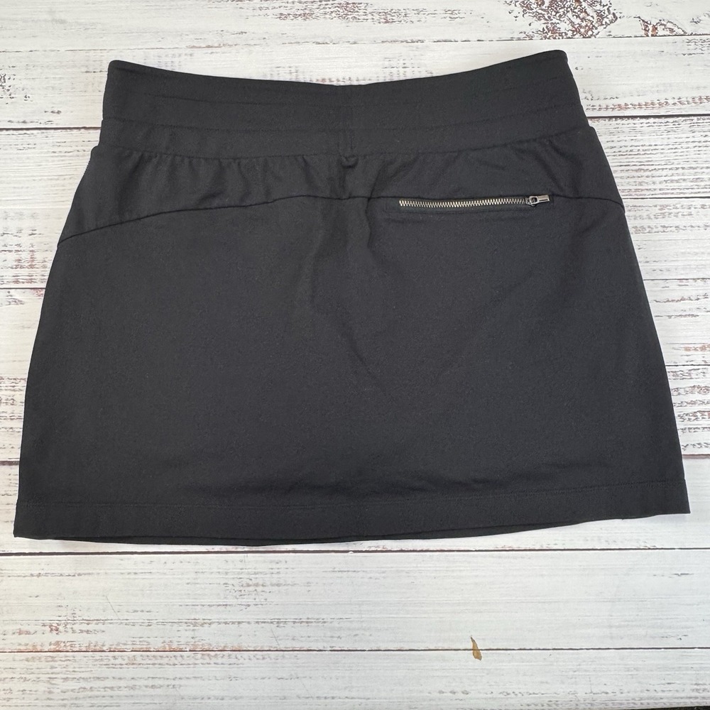 Athleta Skort Womens M Black Drawstring Active Golf Tennis Grosgrain Trim Pocket - Picture 4 of 8